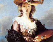 路易斯伊 丽莎白 维热 勒 布伦 : Self-Portrait in a Straw Hat